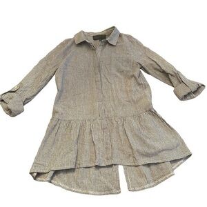 Anthropologie Striped Babydoll Style Top - Womans Size Small - Gray Striped